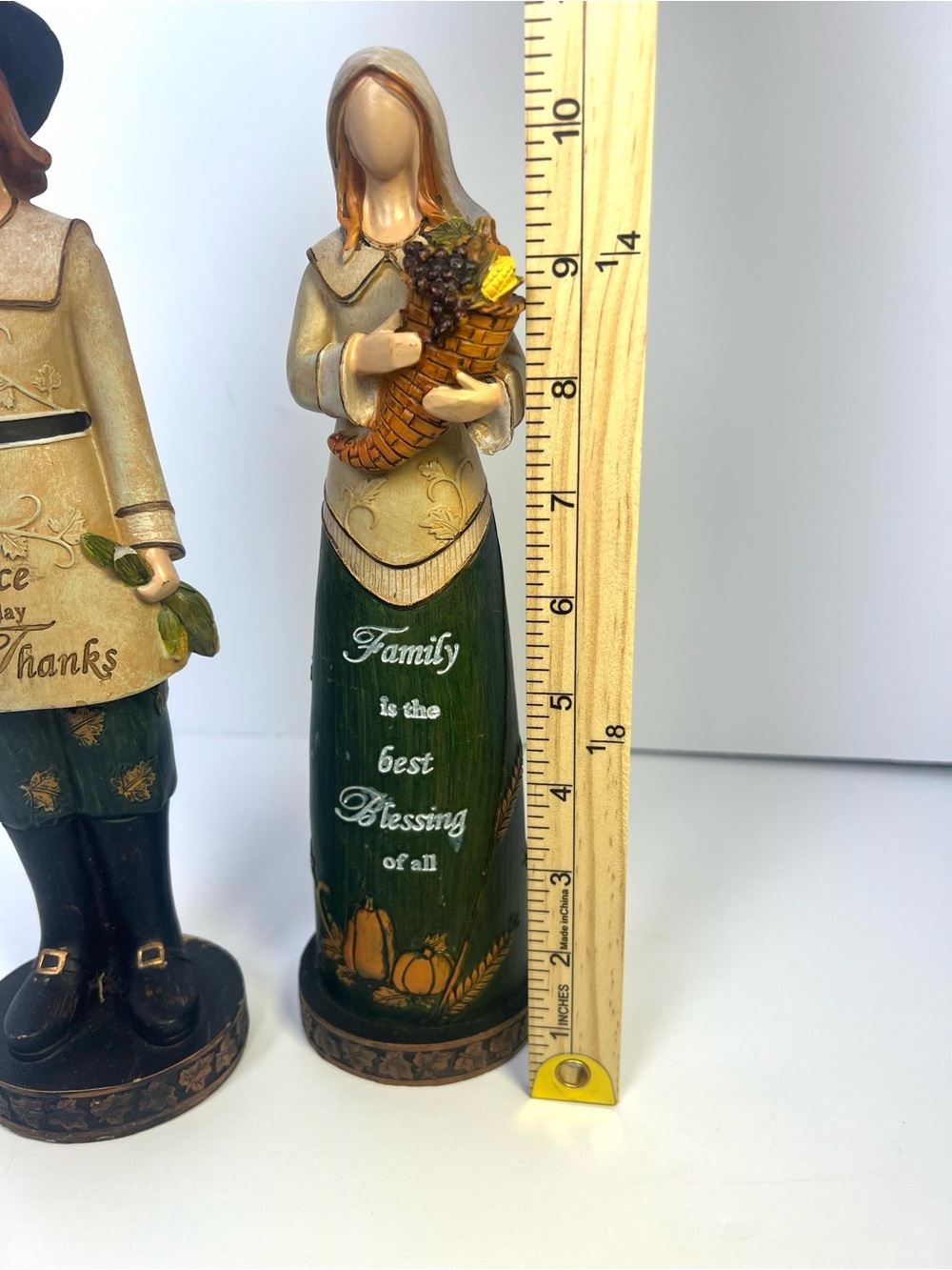 Pilgrim & Harvest Figurine Thanksgiving Decor Set of 2 Hobby Lobby Vintage Decor - Picture 13 of 13